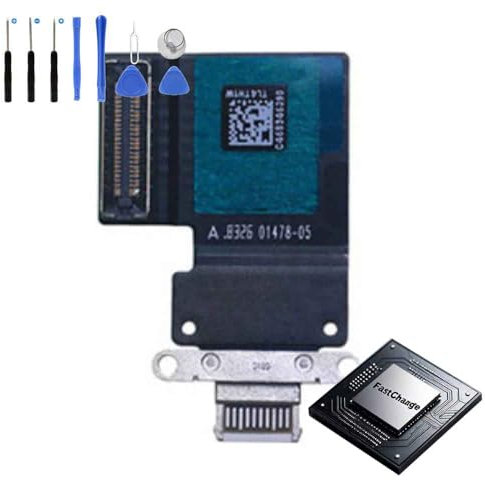 Eutoping Port de charge pour Apple iPad Pro 11 (1ère génération) iPad Pro 11 (2ème génération) A1980 Noir avec câble flexible IC à charge rapide