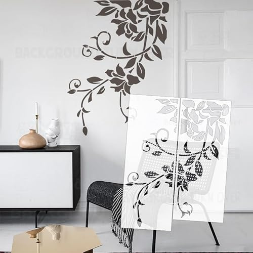 93 cm große Efeu-Schablonen im Vintage-Stil, Blattschablonen zum Bemalen für Wände, wiederverwendbare Dekoration, Dekoration, Malvorlage für Decke, große Größe auf S585