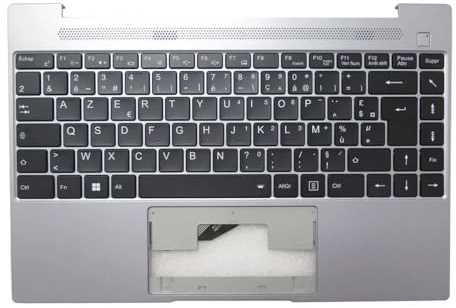 ZHXOZYF Laptop PalmRest & GR/FR Tastatur Für MEDION für AKOYA E14308 MD64030 Grau Top Case Mit Backlit Schwarz Deutsch(France FR)