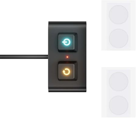 Fahoujs Externe Computer Power Reset Taste Aluminiumgehäuse Mit Mechanischen Tastenkappen Und Mehrfarbigen LED Lichteffekten Erweiterte PC Startschalter