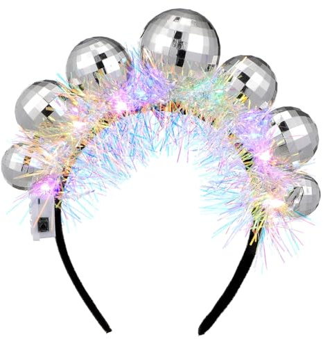 Baluue Serre-tête Disco Boule de Noël Vintage Élastique et Confortable pour Femmes et Accessoire Cheveux Fête Noël et Nouvel An