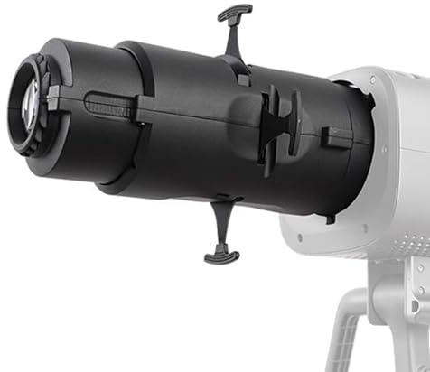 Projection Lens Modifier, Mini Optical Snoot Projector with 15 Pattern Inserts and 4 Built-in Metal Visors for Photographic Fill Light