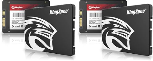 KingSpec 256Go 2.5 SATA SSD, SATA III 6Go/s SSD Interne - 3D NAND Flash pour Ordinateur de Bureau/Portable/Tout - en - Un (P3,256Go) (Lot de 2)