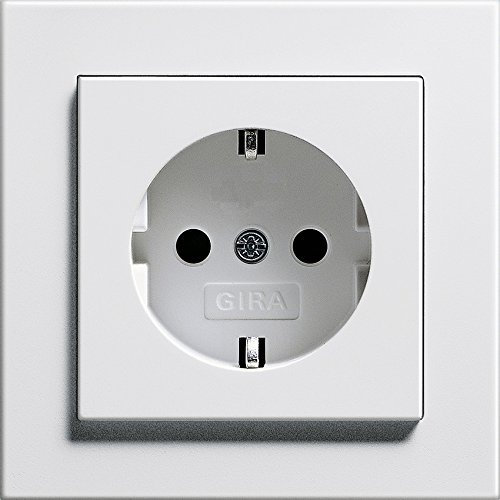 GIRA Serie E2 Komplett-Sets - reinweiß glänzend (1x Steckdose, 1x Rahmen 1fach)