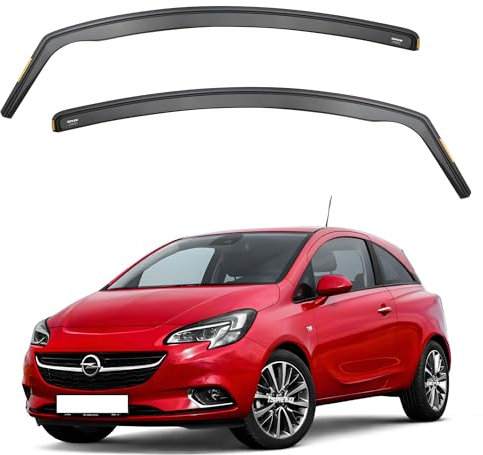 iSpeed Wind Deflectors For Vauxhall Corsa E 2014-2019 3 Door Hatchback 2pc set - Keep Your Car Ventilated in Rain - Reduce Wind Turbulence - Tinted In-Channel Type