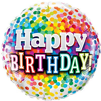 Happy Birthday Folienballon Motiv - Alles Gute zum Geburtstag Ballon Geschenk Deko Girl Boy Party 18 Kinder bunt JGA Dekoration Luftballon XXL Luftballon mini (bunt bepunktet)