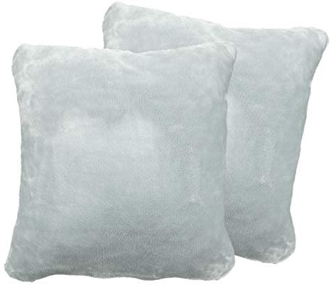 2er Pack Kuschelkissen Premium Cashmere Feeling Kissen 50x50 cm Flauschiges Sofakissen (Silber)