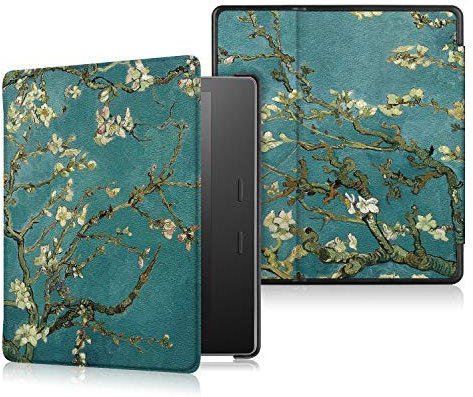 Custodia per Kindle Oasis 2017/2019 (7 pollici, 9th / 10th Gens), custodia protettiva in pelle PU protettiva in piedi [Multi-Angle] per Kindle Oasis 2019-Apricot flower