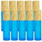 Frosted Glass Essential Oil Roller Bottles, 10pcs Blue Frosted Glass Roller Bottles with wood grain cap & Stainless Steel Roller Balls Essential Oil, 10ml Empty Perfume Bottles(Blue)