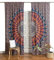 Popular Handicrafts Indischer Hippie-Vorhang, Bohemian-Stil, Pfauen-Mandala, Raumteiler, Blau