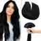 SEGO Haarverlängerung Tape Extensions Echthaar Klebeband 10 PCS Haarteile Glatt 100% Remy Human Haar Schwarz#1-1 40.64 cm (25 g)