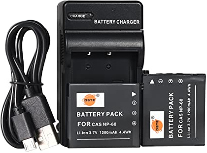 DSTE（2 Pack） Ersatz Batterie NP-60 + Micro USB Ladegerät kompatibel mit Casio Exilim Zoom EX-Z19GN EX-Z19LP EX-Z19PK EX-Z19SR EX-Z20 EX-Z85VP EX-Z85BN EX-Z85GN EX-Z85PK EX-Z85SR Kamera