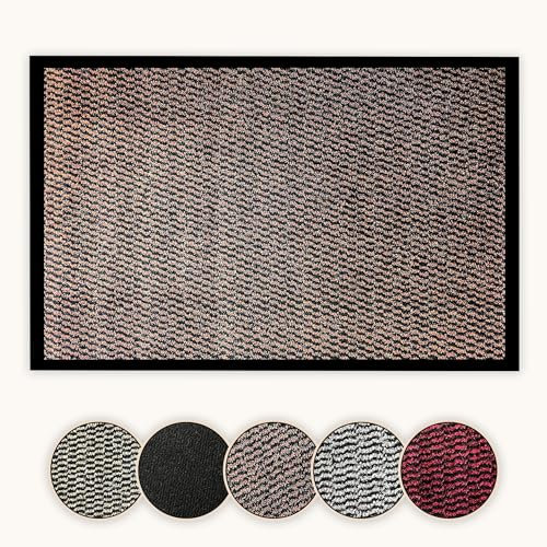 Bear & Panda - Dirt Trapper Door Mat - Indoor/Outdoor non-slip Washable Barrier Door Mat, Heavy Duty Entrance Rug Shoes Scraper, Super Absorbent Front Doormat Carpet (Dark Brown, 90 x 150 cm)