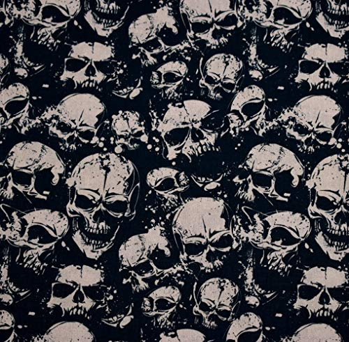 MAGAM-Stoffe Tomke Baumwollstoff Kinderstoff Oeko-Tex Meterware 50cm (Skulls)