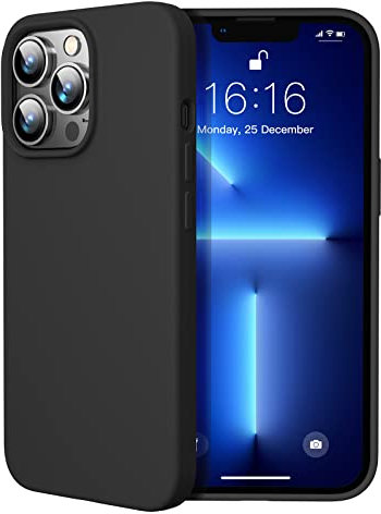 JASBON Slim Thin Silicone Case for iPhone 13 Pro,Anti-Shock Anti-Scratch Gel Case for iPhone 13 Pro 6.1 Inches - Matte Black