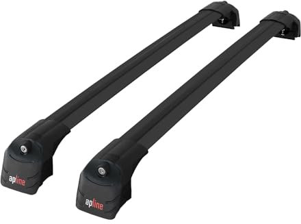 Apline Kompatibel mit Jeep Grand Cherokee 4 (WK2) 2011-2020 ACE-2 Relingträger Dachträger Auto Gepäckträger Schwarz Aluminium 2 Stangen