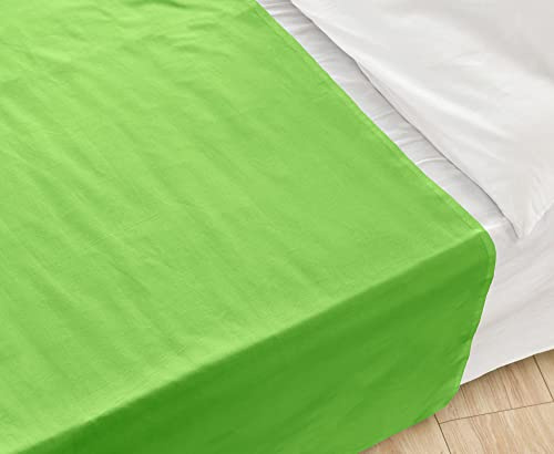 NatureMark Basic Bettlaken - weiches und pflegeleichtes Betttuch aus 100% Baumwolle ohne Gummizug Haustuch viele Größen und Farben Größe: 150x250 cm, Apfel grün