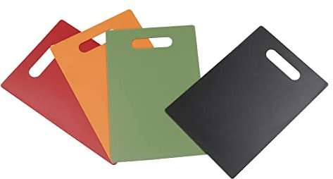 Innouse 4 Packs Small Colored Cutting Board Plastic Chopping Boards Set