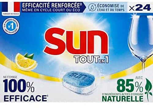 SUN All-in-1 Dishwasher Tablets Efficient and Eco-Friendly Lemon 24 Cans