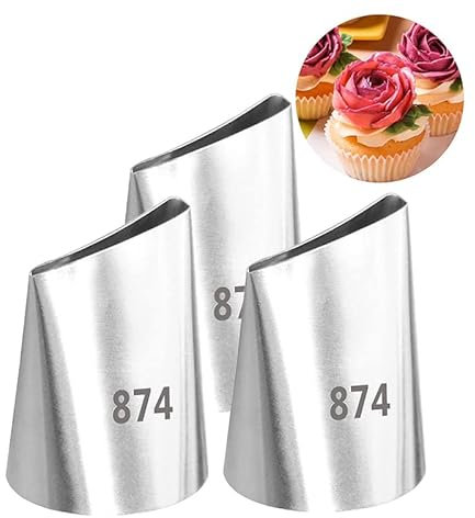 XIRUJNFD 874 Spritztüllen Groß Set Spritztülle Tortendeko Kekse Backen Zubehör Backzubehör für Torten Kuchen Dekorieren (3pcs)
