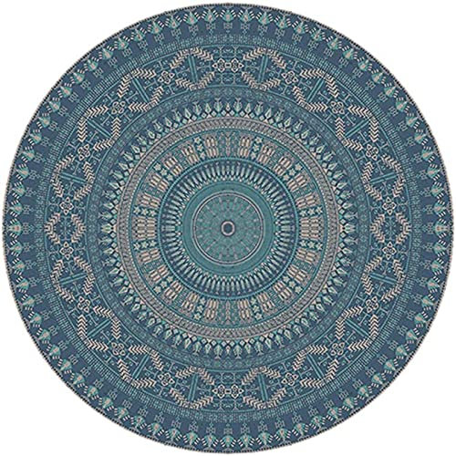 ZOYIEP Teppich Rund Mandala Teppiche, Boho Runde Teppiche, Abwaschbar Baumwollteppich Rund Badteppich für Wohnzimmer Schlafzimmer Dekor (Stil E,40cm)
