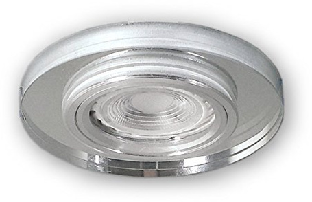 LICHT DISCOUNT Flacher 230V Glas LED Spot Rund S1370WH Einbaustrahler 4,5W GU10 Modul 2700K warmweiss 330 LM | Nur 30 mm Einbautiefe | Spiegel Optik Einbaugehäuse weiss