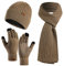 Kunyeah Mütze Schal Handschuhe Set Warm StrickmüTze Hut Lang Schal Touchscreen Handschuh Winter Accessoires für Herren Damen…