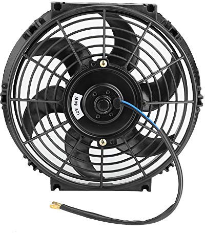 Wakects Ventola di Raffreddamento per Auto, 12 V, 80 W, Ventola di Raffreddamento per Auto, Ventilatore Elettrico Universale 10 Pollici, per Camion rimorchio con Kit di
