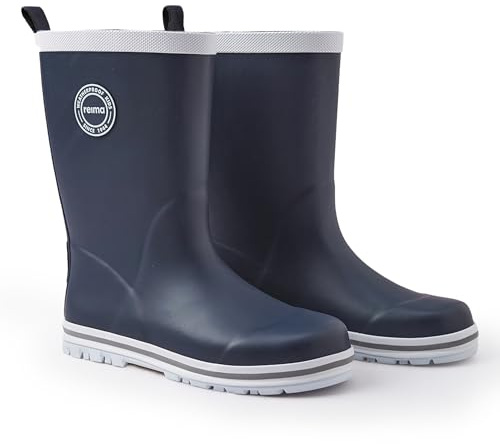 Reima - Taika Gummistiefel für Kinder - Wasserdichte Regenstiefel Kinder mit Baumwollfutter, flexibler Griffsohle, reflektierenden Details und Happy Fit-Einlegesohlen - Navy, 35