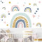 WandSticker4U®- Wandtattoo REGENBOGEN Kinderzimmer pastell blau/rosa/grün I Wandsticker Regenbogen Sterne Herz Rainbow I Wandaufkleber Kinderzimmer Deko Mädchen Junge Wanddeko Babyzimmer