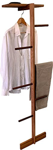 TIDYBOY Stummer Diener aus Holz, Design Kleiderleiter, Herrendiener & Modern Stiller Diener für Damen und Herren, Dekoleiter, Kleiderständer, Schlafzimmer Möbel & Kleiderablage Handgemacht (Nussbaum)