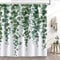 Bonhause Duschvorhang Efeu Blätter Grüne Pflanze Duschvorhänge 180 x 180 cm Anti-Schimmel Wasserdicht Polyester Stoff Waschbar Bad Vorhäng für Badzimmer mit 12 Haken