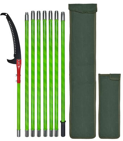 SUNORCHID Pole Pruning Saw 26 Foot Long Handle Adjustable Length, Tree Pruner Tree Loppers Long Reach for Palm Oak High Branches ;with Carry Bag and Sturdy Pole, Cuts Clean and Fast