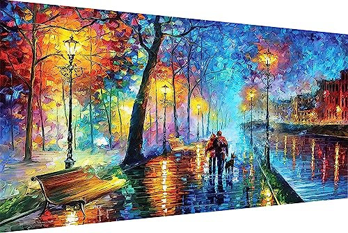 Hjjdiyes Malen Nach Zahlen Erwachsene Groß xxl 40x80cm Malen Nach Zahlen Landchaft Kits -DIY Handgemalt Gemälde- Knitterfreie Leinwand,Pinsel und Acrylfarben