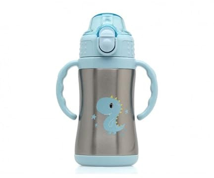 Kiokids Botella Entrenamiento Dino Azul 280ml Acero Inoxidable