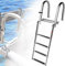 ELOMAS Badeleiter faltbar Boot Pool Leiter, Edelstahl Boot Leiter Yacht Deck Leiter mit rutschfesten Stufen, schwimmende Deck Leiter mit Handlauf und breite Pedal 4 Schritt