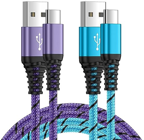 USB C Ladekabel, [2 Stück 1,8M] Typ C Kabel Schnellladekabel USB C Datenkabel für Samsung Galaxy A16/A15/A14/A13/A56/A55/A54/A53/A36/A35/A34/Z Flip 6/Z Flip 5/S25/S24/S23/S21/S20, Google Pixel, Xiaomi