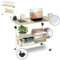 JANDTEK Mesa Ordenador portátil con Ruedas - Mesa Auxiliar 60x40cm - Mesa Ordenador pequeña portátil estantería Inferior - Escritorio Altura Regulable - Escritorio portátil
