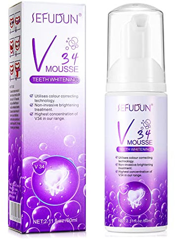 Pasta sbiancante viola, dentifricio bianco V-34, dentifricio viola sbiancante Stain Removal Teeth, dentifricio viola per denti bianchi, caffè di rimozione profonda di stain, fumo (SF-1PC)