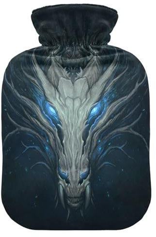 ISAOA Wärmflasche, abstrakter Drache, Blau, M