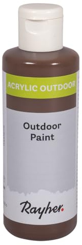 Rayher Outdoor Paint Acrylfarbe, kastanie, Flasche 80 ml, auf Wasserbasis, hochpigmentierte Acrylfarbe, ideal für den Außenbereich, wetterfest, lichtecht, witterungsbeständig, 35070544