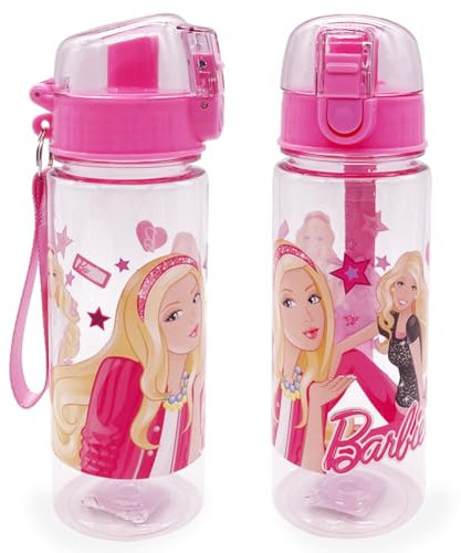 SiSfeL Gourdes d'eau Barbi, Gourde pour Enfant 550 ml, avec Motif Barbi, Gourdes d'eau Enfant, pour Maternelle ou école, Sports de Plein Air, Rose
