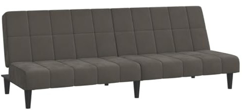vidaXL Schlafsofa 2-Sitzer, Sofa mit Holzrahmen, Schlafcouch für Wohnzimmer Heimkino Büro, Couch Sofabett Tagesbett Gästebett, Dunkelgrau Samt