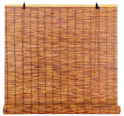 ORANGES Jalousien AußEn 100cm Breit Bambusrollo Sichtschutz für Balkon Fenster Bambus Rollo Raffrollo Schilfrohrvorhang Stroh Vorhang 80x160 100x230 90x200 120x240 160x260 Rollo Wasserdicht