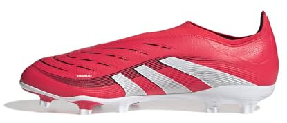 Adidas Unisex Predator League Laceless Firm Ground/Multi Ground Football Boot, Lucid Red/Cloud White/Core Black, 36 2/3 EU