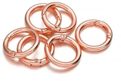 5 Teile/los Metall O Ring Federverschlüsse Zu Öffnende Runde Karabiner Schlüsselbund Taschenclips Haken Hund Kette Schnallen Verbinder Für DIY Schmuck-Roségold-20x13x3,5mm