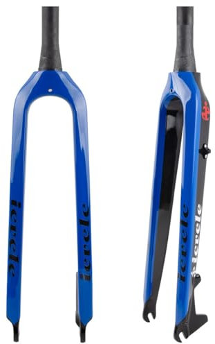 DHNCBGFZ Fourche Rigide De Vélo 26/27,5/29'' Fourche De VTT Entièrement en Fibre De Carbone Fourche Avant À Tube Conique 1-1/2 28,6 Mm Frein À Disque Fourche Dure Ultra Légère 450 G(Blue,29)