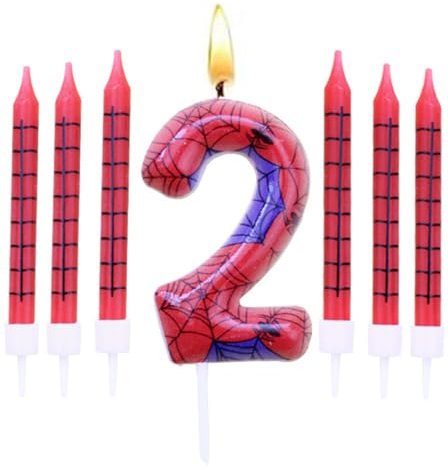 Geburtstagskerzen Set,Geburtstag Zahl Kerzen 2 mit 6Pc Lange Kerzen,Geburtstagskerzen für Kuchen für Mädchen Jungen Frauen Geburtstagsparty Dekorationen