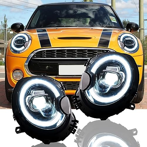 VLAND Headlights for Mini Coo-per R56 R57 R58 R59 2007-2013 Front Lamps Assembly with Sequential Turn Signal and Dynamic Welcome/Breath DRL