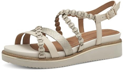 Tamaris Damen 1-28207-44, Sandali con Zeppa Donna, Avorio, 39 EU
